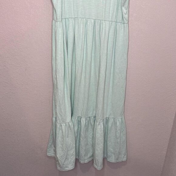 Sundry Dress Womens Size 3 Large Mint Green Ruffle Maxi Sleeveless Made USA - Picture 7 of 9